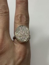 Vintage Starborn Sterling Silver Druzy Ring Size 7.75 - £24.86 GBP