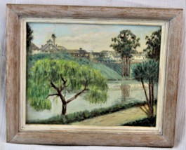 G.A. Hill Oil Riverscape and Town - £38.60 GBP