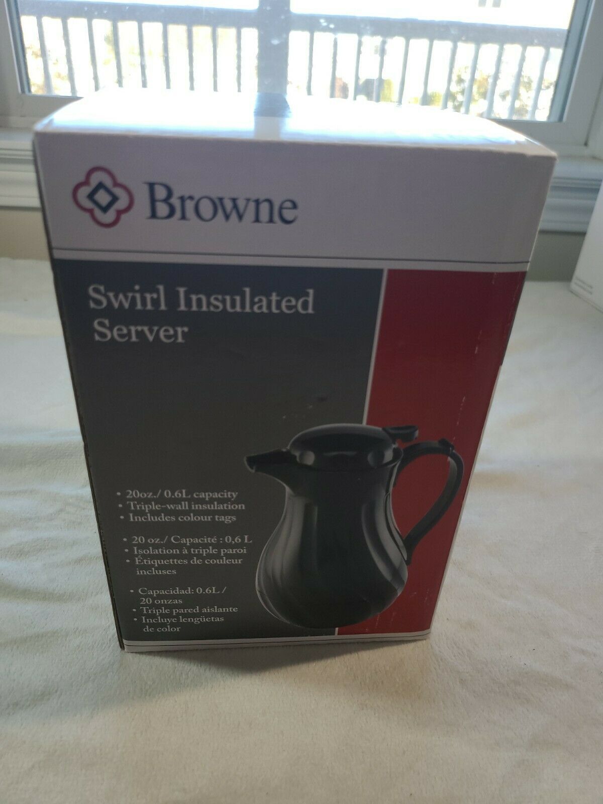 Primary image for Browne 20 oz. Black Swirl Thermal Insulated Coffee Tea  Cocoa / Server