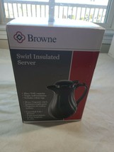 Browne 20 oz. Black Swirl Thermal Insulated Coffee Tea  Cocoa / Server - £7.00 GBP