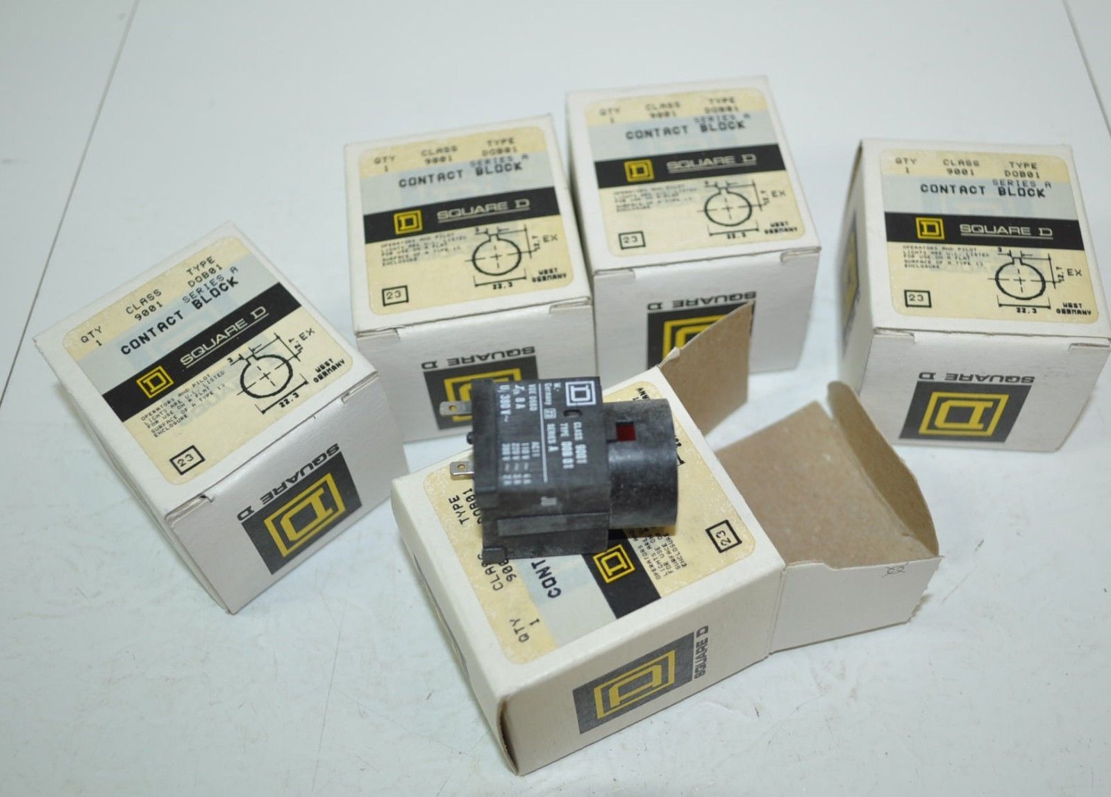 Square D Contact Block Lot of 5 Model# DOB01 - $15.50