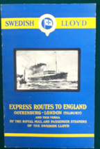 SWEDISH LLOYD Express England Steamer Routes (1926) illustrated 16-page ... - $19.79