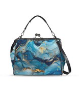 Marble Blue Kisslock Crossbody Shoulder Bag - $736.10 MXN