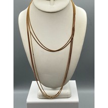 Delicate Multi Strand Chain Necklace, Five Strand Gold Tone Basic Minimalist - £22.56 GBP