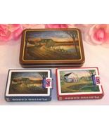 Vintage Two (2) Sealed Decks Playing Cards Hoyle In Tin Country Life Ang... - £15.22 GBP