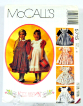 McCall&#39;s Sewing Pattern #5715 Children&#39;s Girls&#39; Dress or Pinafore Size 4 UNCUT - £5.09 GBP