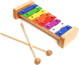 Professional Classic Wooden Glockenspiel Xylophone with 8 Metal Keys for... - £15.91 GBP