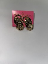 Lilly Pulitzer Goldtone Spotted Jaguar Leopard Cheetah Pierced Earrings  - £35.97 GBP