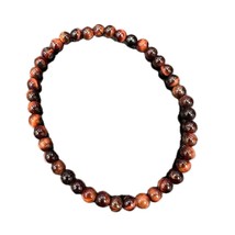 4mm Red Tiger Eye Bead Bracelet - Energy and Balance Gemstone Accessory - $16.04