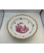 c.1820 Antique Meissen Hand Painted Pink / Purple 15 1/4&quot; Large Bowl wit... - $1,777.13 CAD