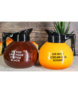 Breakfast Black Or Cream Coffee Pots Salt And Pepper Shakers Ceramic Fig... - $319.81 MXN