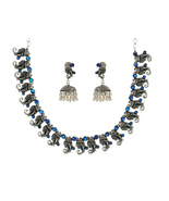 Eivri Oxidized Jaipuri Jewelry For Women Elephant Theme Women Necklace Set  - £23.92 GBP