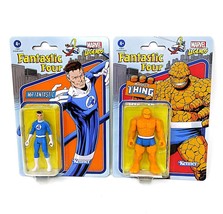 Mr Fantastic &amp; The Thing Marvel Legends Retro Kenner Hasbro Action Figur... - £16.90 GBP