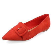 Journee Collection Womens 11 Rust Orange Audrey Pointed Toe Dress Flats ... - $29.39