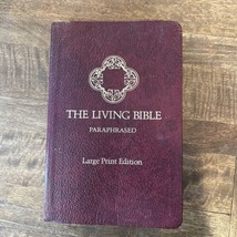 The LIVING BIBLE Paraphrased Large Print Edition Tyndale Burgundy Faux Leather - £17.39 GBP