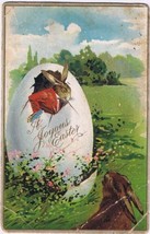 Postcard Embossed A Joyous Easter Rabbits Egg Berlin Ontasrio 1913 - $2.96