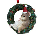 Kurt Adler Christmas Ornament Mouse in a Holiday Wreath Hanging Mice - £9.22 GBP