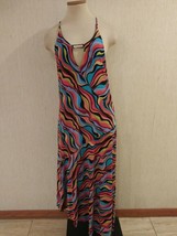 NWT $98 msrp Q.U.E. Size XL Colorful Summer Dress Asymmetrical-long hem - $13.86
