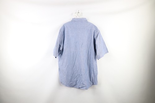 NOS Vtg 90s Carhartt Mens XL Spell Out Short Sleeve Chambray Button Shirt USA Item image 9