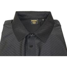 Men's Polo Shirt By Moderno Checker Satin Short Sleeves MJP-106 Black image 4