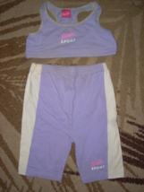 2 piece aerobics outfit for girls Light purple with white accent stripe size4-6 - £11.07 GBP