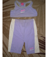 2 piece aerobics outfit for girls Light purple with white accent stripe ... - $14.00