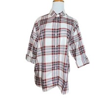 Barbour Bethwin Button Down Shirt Cloud Check Plaid White/Red Women Size 6 New - £31.15 GBP