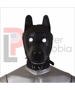 Genuine LEATHER GIMP DOG Puppy Hood Full Mask with Gag BD... - £373.62 GBP