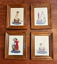 VTG 1960s Set of 4 Framed Lithograph Art  Prints 8.5x10.5&quot; Bath Time Cab... - $2,759.34 MXN