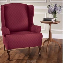 Stretch Sensations Newport Slipcover Wing Chair Brick Red - £41.60 GBP