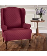 Stretch Sensations Newport Slipcover Wing Chair Brick Red - $982.69 MXN