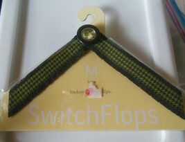 Lindsay Phillips SwitchFlops Straps "HARA" Black &amp;Green Size M 7/8 - $16.99