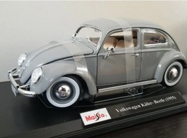 1955 Volkswagen Kafer - Beetle Gray Special Edition Maisto Diecast 1/18 Scale - £36.26 GBP