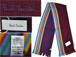 PAUL SMITH Men&#39;s Scarf Price in store 195 Euros PS55 T1G - $132.26