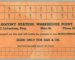 1940s Benzina Punch Scheda Joe&#39;s Socony Standard Olio Station Warehouse ... - $22.49