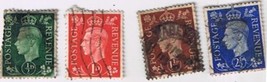 Stamp Great Britain George VI Definitive Issue 1937 4 values - $0.71
