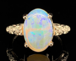 14k White Gold 3.97 Carat Australian Genuine Natural Opal Ring Size 7.25... - $856.35