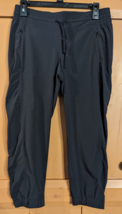 Athleta La Viva Jogger Womens 4 Cropped Pants Black Zip Pockets EUC - $21.28