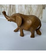 Hand Carved Wooden Elephant Figurine Statue Decor with Tusks Trunk Up - $735.70 MXN Hand Carved Wooden Elephant Figurine Statue Decor with Tusks Trunk Up - $735.70 MXN