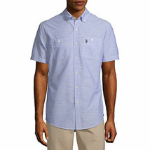 U.S. POLO ASSN. Men&#39;s Short Sleeve Button Down Shirt XXL Sharp Blue NEW - £28.12 GBP