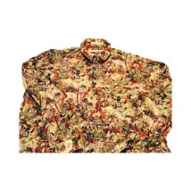 Vintage Perry Ellis Men`s Shirt 100% Rayon Multicolor Long Sleeve Button... - £31.41 GBP