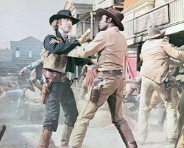 Blazing Saddles 11x14 inch photo Gene Wilder Cleavon Little in town fight scene - £14.15 GBP