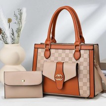   Elegant Women Bag Color Matching Fashion All-Match Hand Bag Large-Capacity Cro - £34.48 GBP