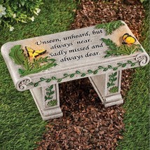 Solar Butterflies Memorial Bench Garden Statue Cemetery Grave Beloved De... - $24.53