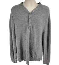 Bonobos Extra Fine Merino Wool Henley Knit Sweater Size XL Slim Gray - £27.22 GBP