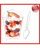 50 Pack 5 oz Clear Plastic Dessert Cups with Lids &amp; Spoons - Perfect for... - $501.85 MXN
