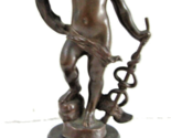 FRANZ IFFLAND 1862-1935 Young Mercury Signed Miniature Bronze Sculpture - $395.01