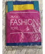 VINTAGE Color Block AVON FASHION TOTE TRAVEL BEACH Grocery Bag SEALED! P... - £9.52 GBP