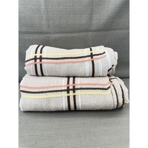 Vintage 1970s Sears Toughcord Twin Bedspread 76x110 Beige Brown Orange S... - €56,13 EUR