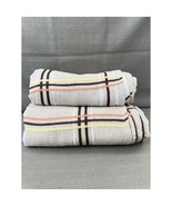 Vintage 1970s Sears Toughcord Twin Bedspread 76x110 Beige Brown Orange S... - $91.82 CAD